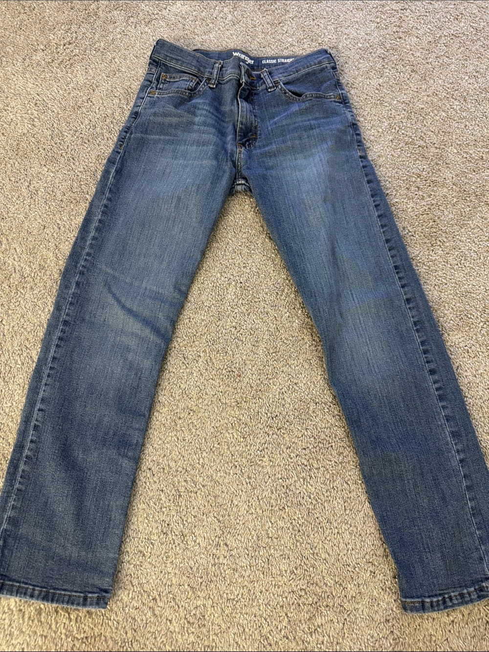 Wrangler Boys Blue Straight-Leg Jeans